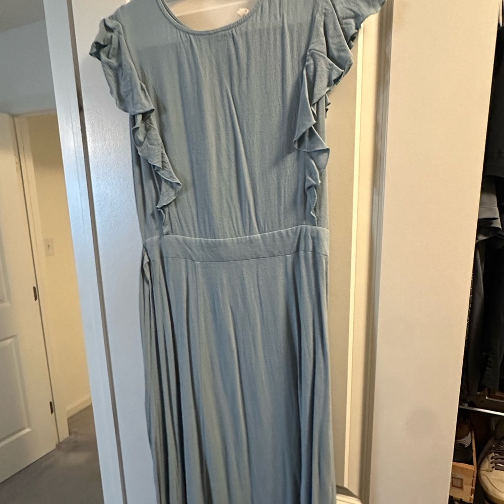 Elegant Blue Ruffle Dress